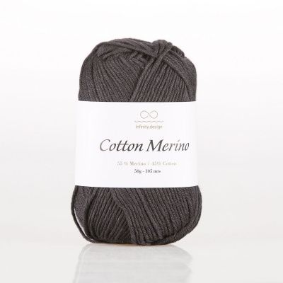 Infinity Cotton Merino (1099 BLACK) 55% мериносовая шерсть, 45% хлопок  50гр/105 м